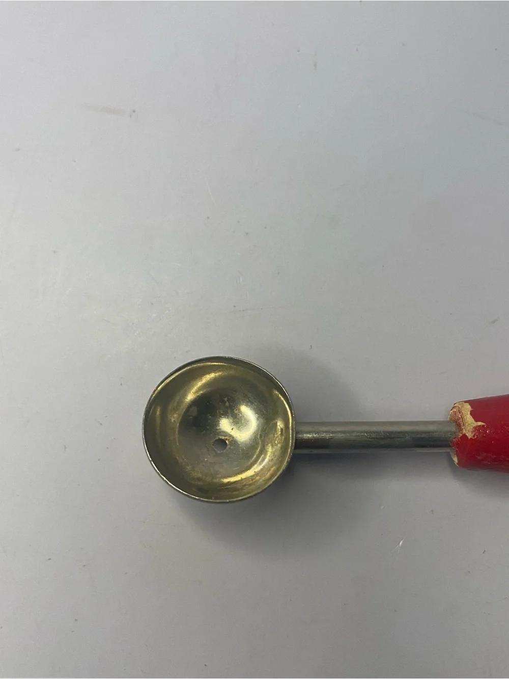 Vintage EKCO Red Handle Double-Ended Melon Baller with Metal Scoops